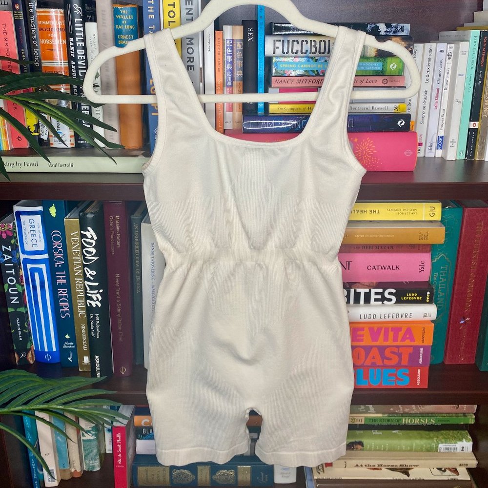 WeWoreWhat Bodysuit Small Ribbed Melissa Wood Health MWH Cream